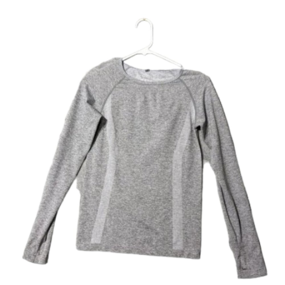 🍑WORKOUT Activewear Athleisure Women Knit Top Gray Long sleeve fits US 2-4
